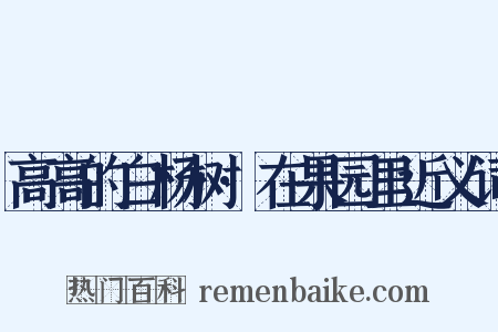 高高的白杨树·在果园里近义词是什么意思的图片